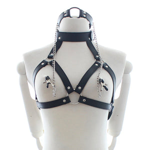 Neck Bondage Nipple Chain Clamps