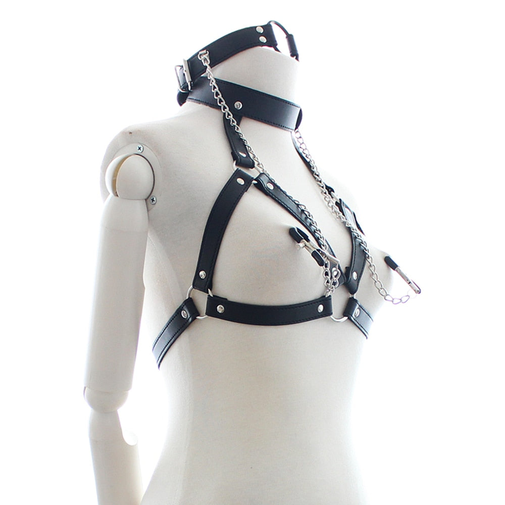 Neck Bondage Nipple Chain Clamps