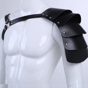 Men Punk Fashion Clubwear Faux Leather Armor Body