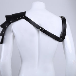 Men Punk Fashion Clubwear Faux Leather Armor Body
