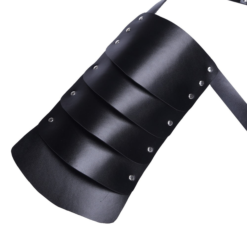 Men Punk Fashion Clubwear Faux Leather Armor Body