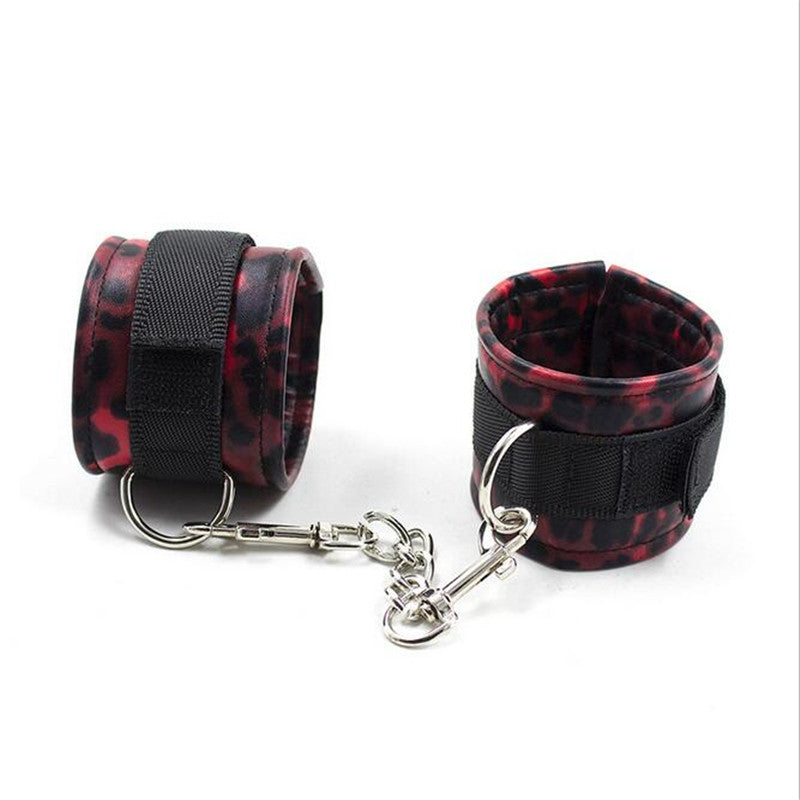 5 Pcs/Set Sexy Leopard Whip Handcuff Gag Eye Mask