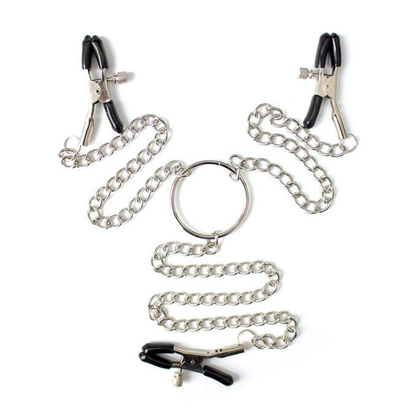 Adult Games BDSM Metal 3 Clip Nipple Clamps