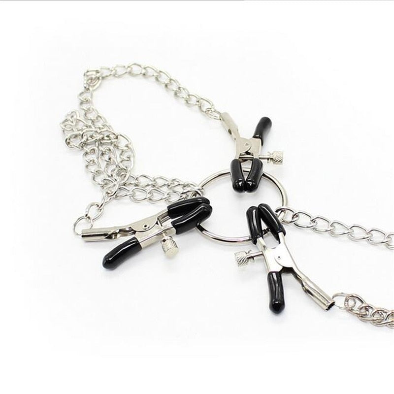 Adult Games BDSM Metal 3 Clip Nipple Clamps