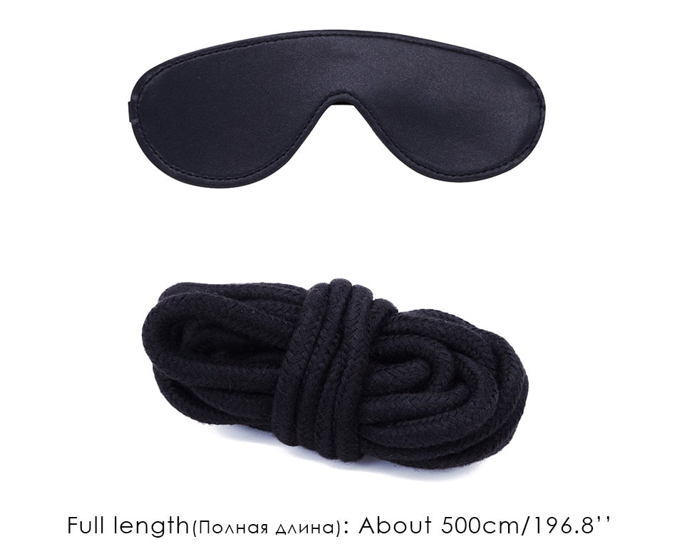 11pcs/Set Handcuffs, Footcuffs, Anal Plug, Vibrator Dildo