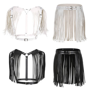 Womens Adult Adjustable Faux Leather Costume Skirts