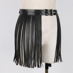 Womens Adult Adjustable Faux Leather Costume Skirts
