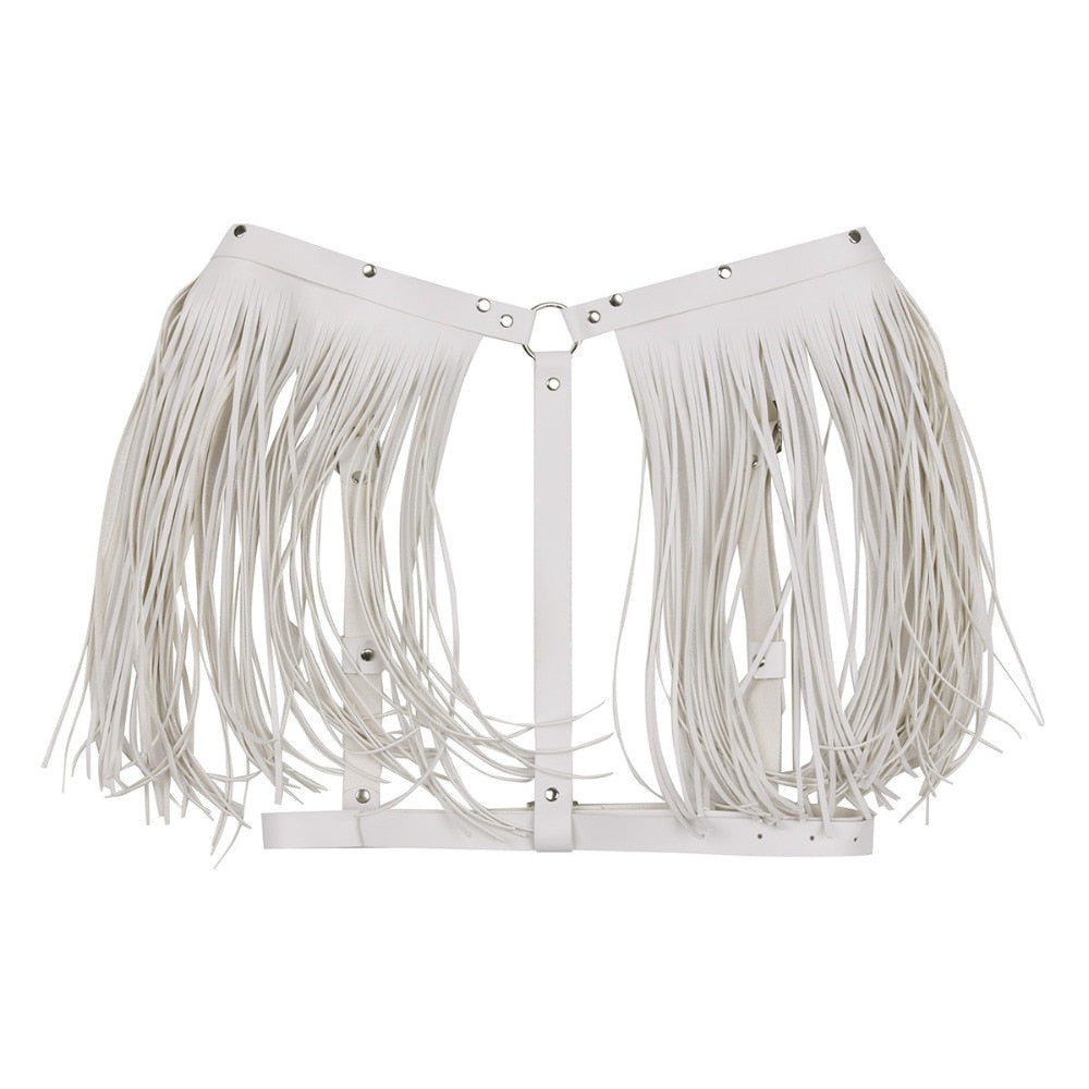 Women PU Leather Adjustable Body Chest Harness Costume
