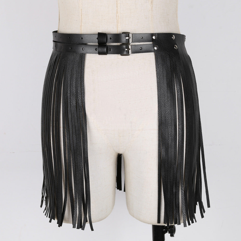 Women PU Leather Adjustable Body Chest Harness Costume