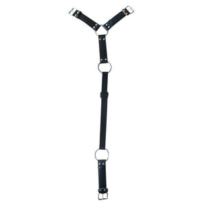 Adjustable Male Black Leather Y Body Costume