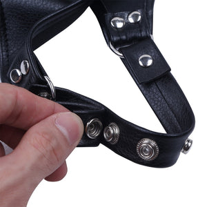 Men  Faux Leather Adjustable Body Chest Harness