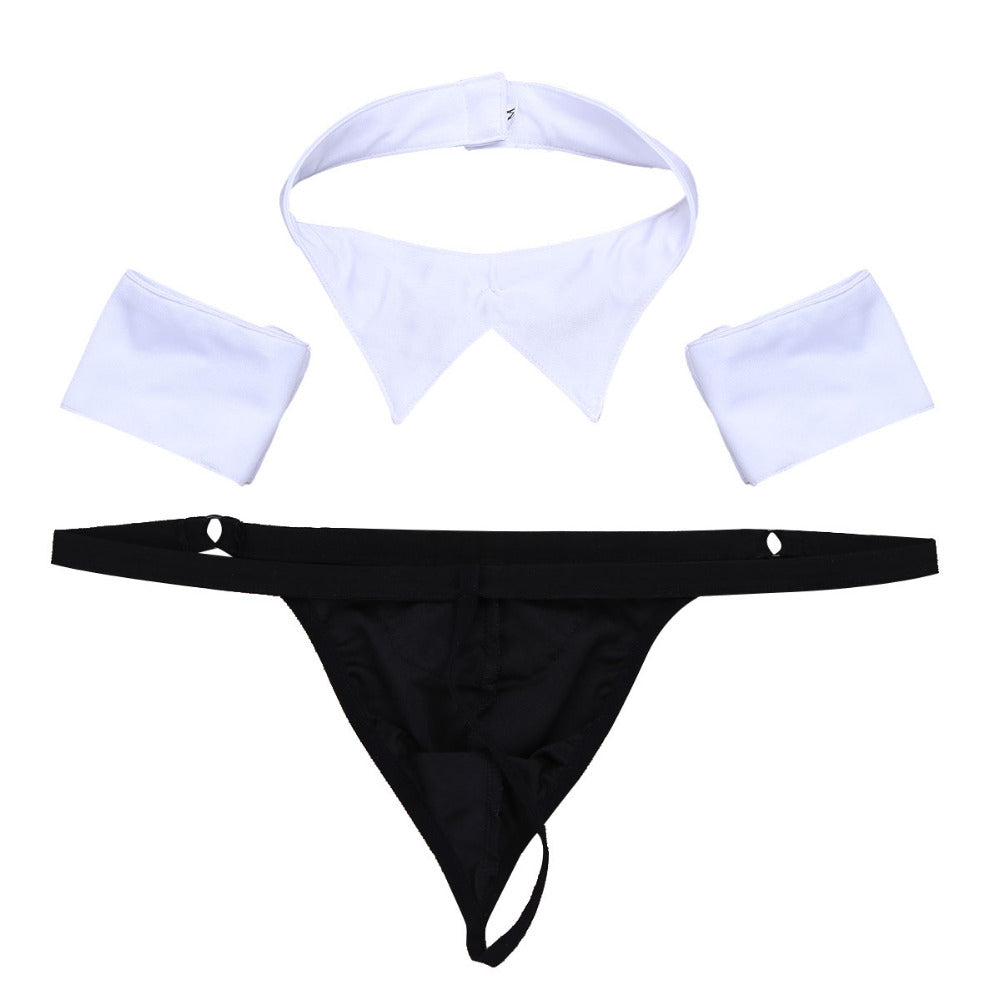 3Pcs Mens Butler Waiter Lingerie Suit Costumes