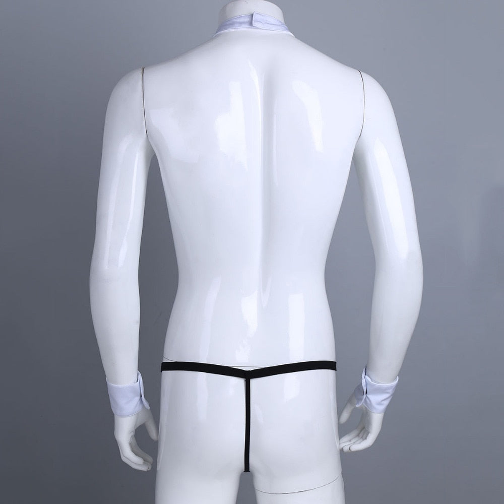 3Pcs Mens Butler Waiter Lingerie Suit Costumes