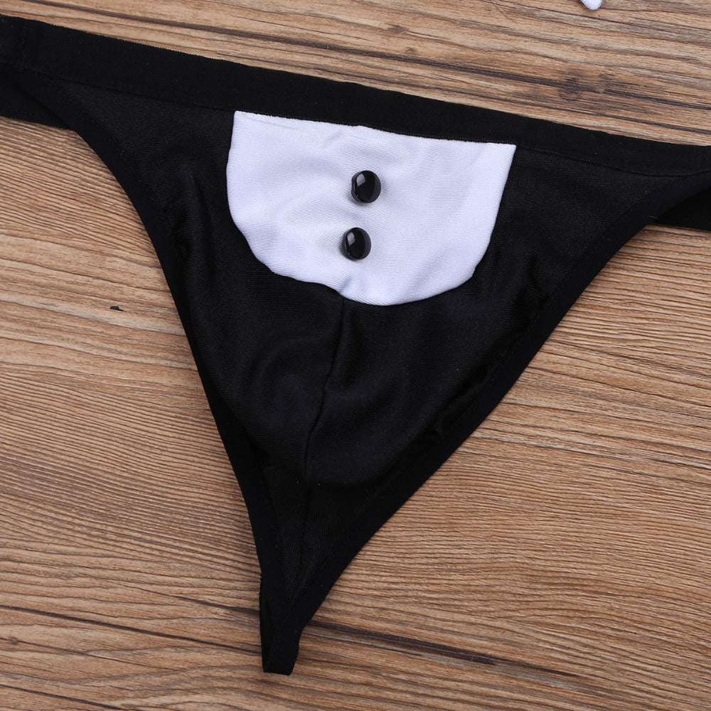 3Pcs Mens Butler Waiter Lingerie Suit Costumes