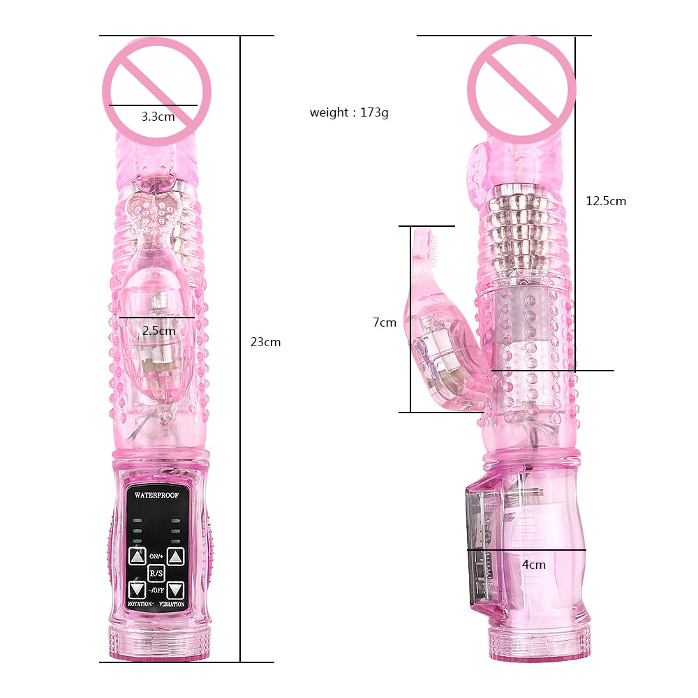 12 Speeds Up Vibration and Rotation Rabbit Vibrators