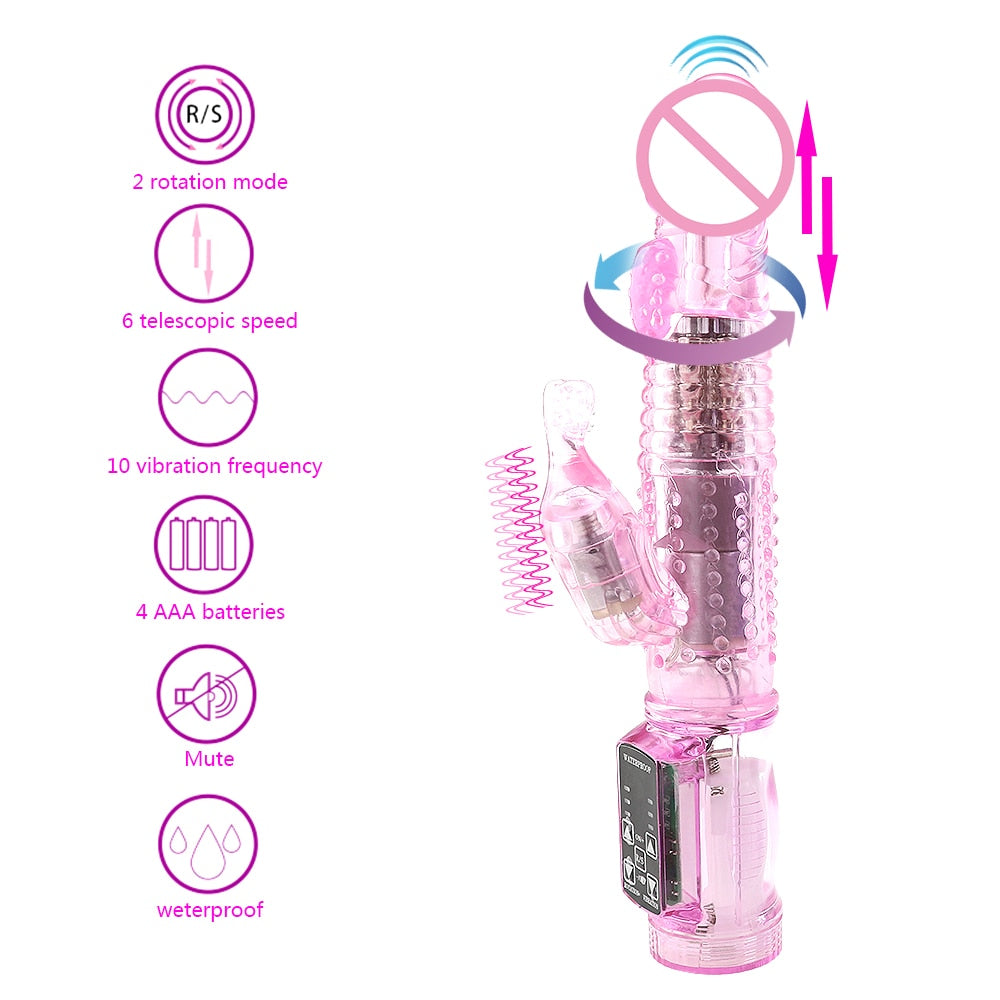 12 Speeds Up Vibration and Rotation Rabbit Vibrators