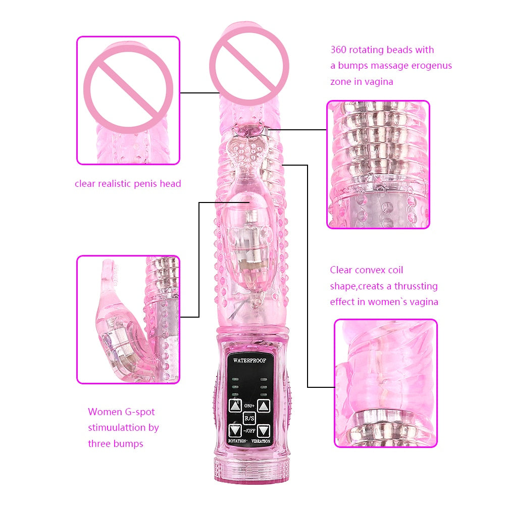 12 Speeds Up Vibration and Rotation Rabbit Vibrators