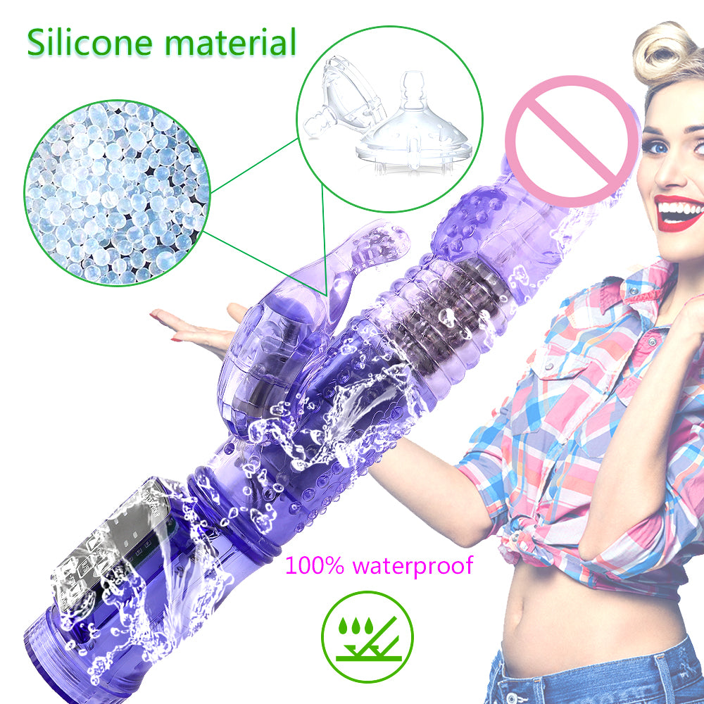 12 Speeds Up Vibration and Rotation Rabbit Vibrators