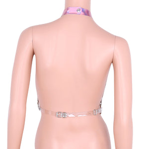 Belt Halter Neck Tank Tops Body Bust Harness Belt with O-Rings Chain Tassels