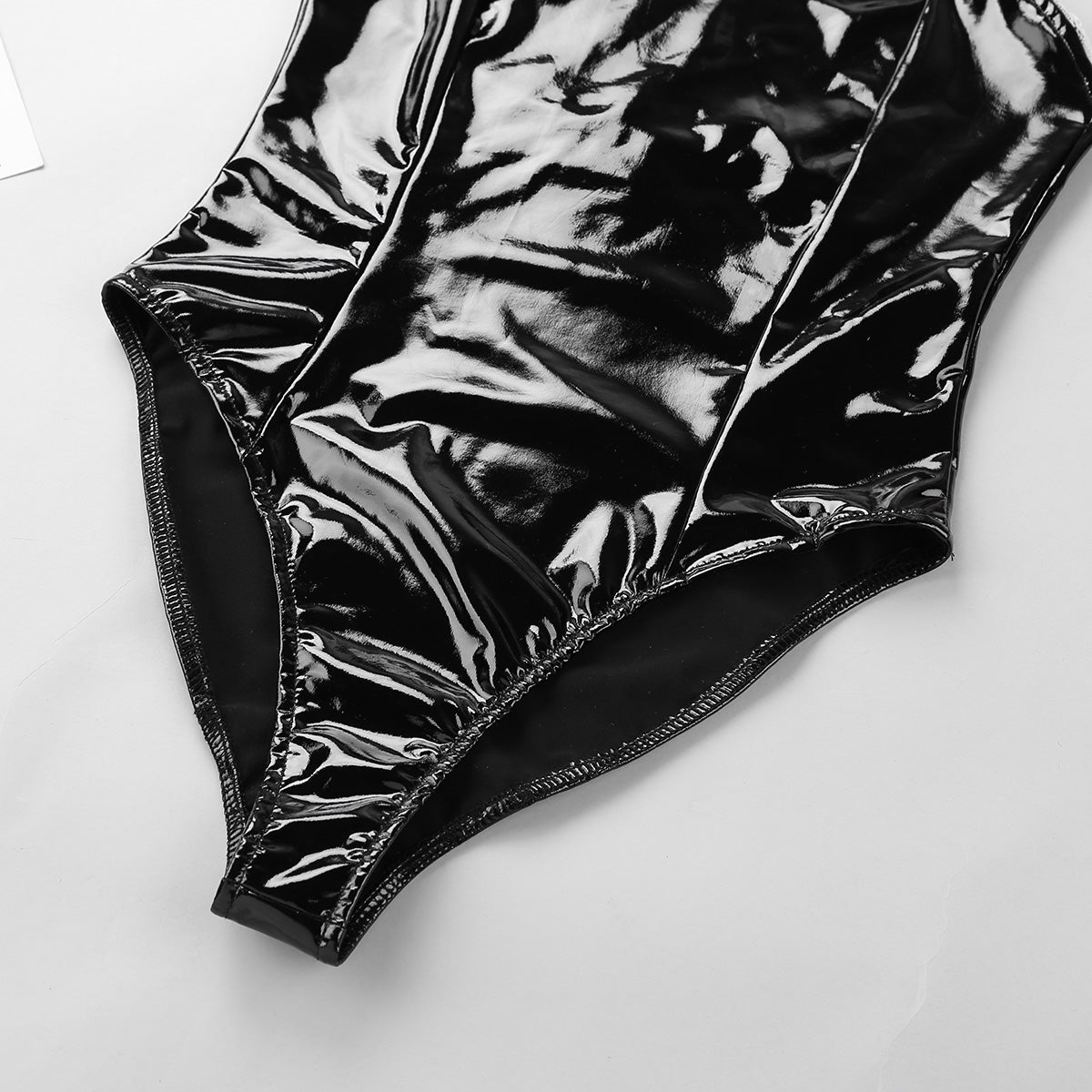 Womens Wet Look Patent Leather Maid Cosplay Costume