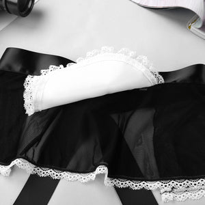 Womens Wet Look Patent Leather Maid Cosplay Costume