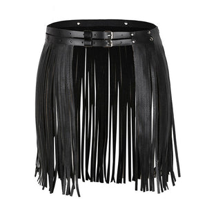 Womens Adult Adjustable Faux Leather Costume Skirts