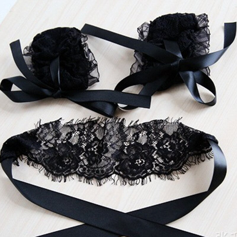 New Sexy  Black Handcuffs  Eye Mask