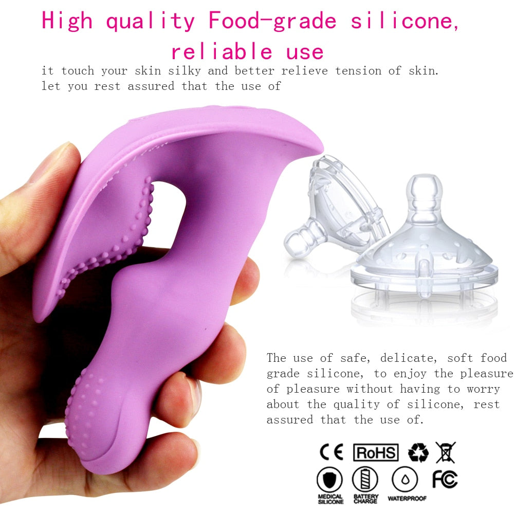 Soft Silicone Wearable Butterfly Dildo Vibrator