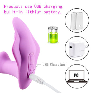 Soft Silicone Wearable Butterfly Dildo Vibrator