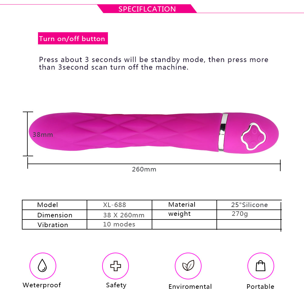 Screw Thread Silicone Vibrator